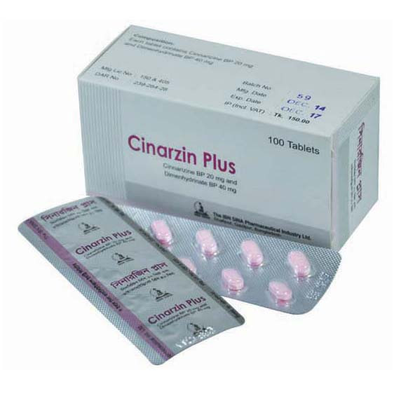 Tablet Cinarzin plus 20mg+40mg(100pcs)