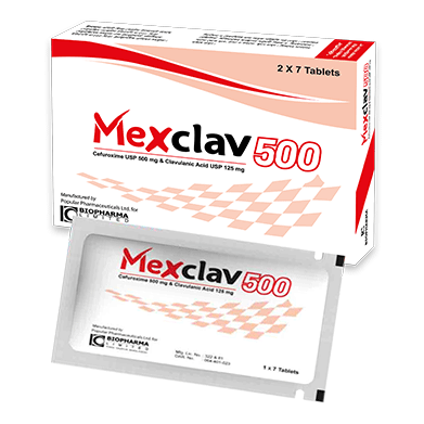 Tablet Mexclav 500 mg+125 mg (14pcs)