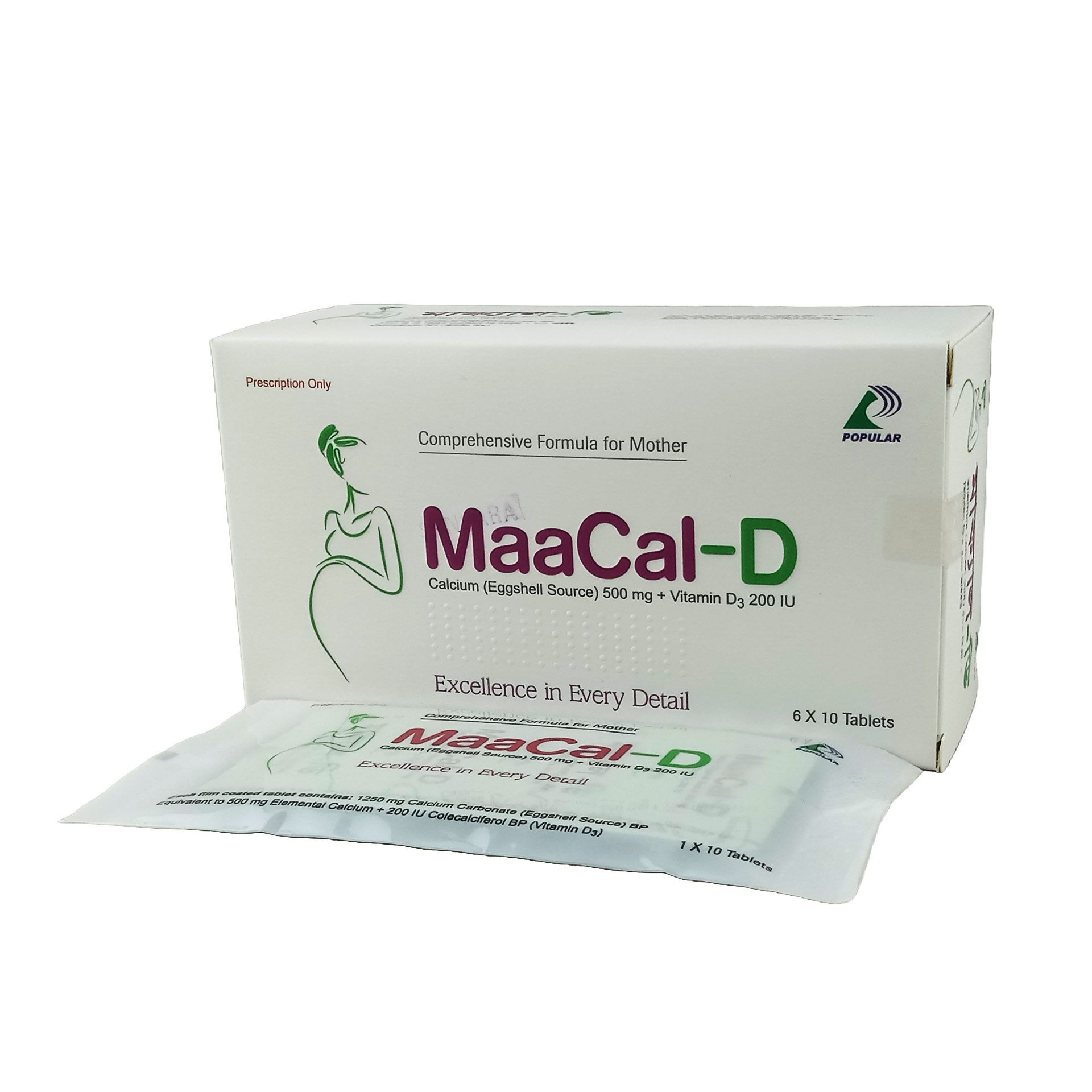Tablet Maacal-D 500mg+200iu (60pcs)