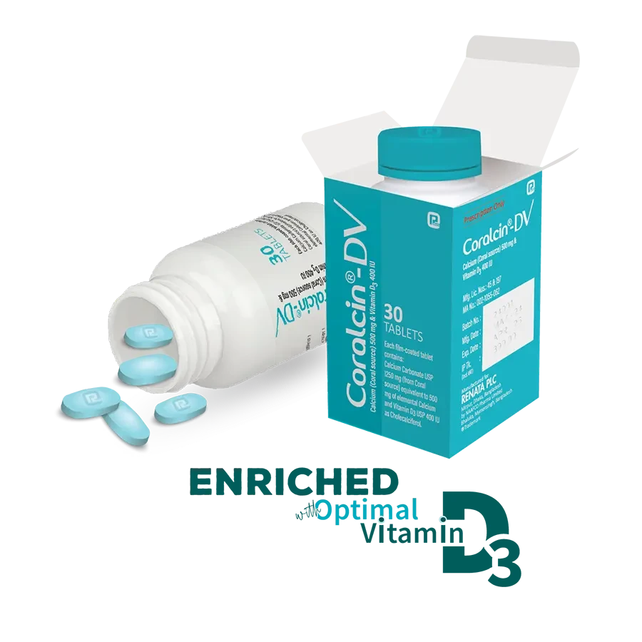 Tablet Coralcin-DV 500mg+400iu (30pcs)