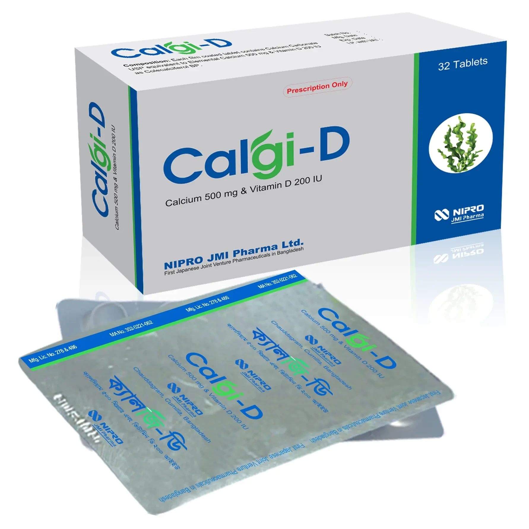 Tablet Calgi-D 500mg+200iu (32pcs)