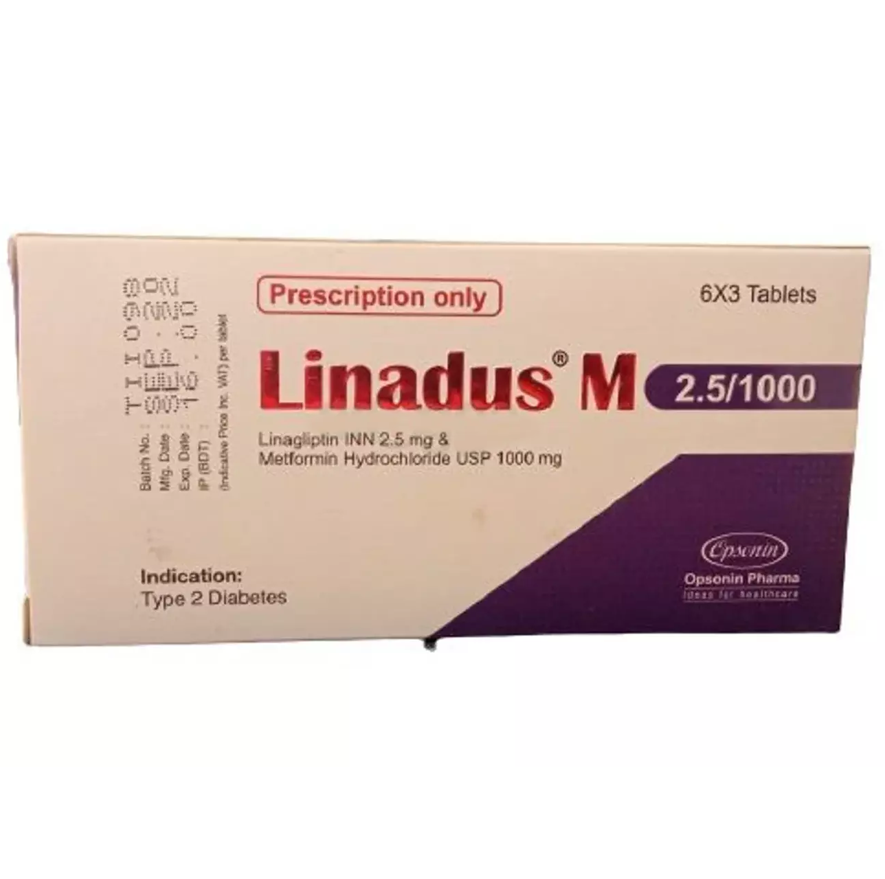 Tablet Linadus M 2.5mg+1000mg  (18pcs)