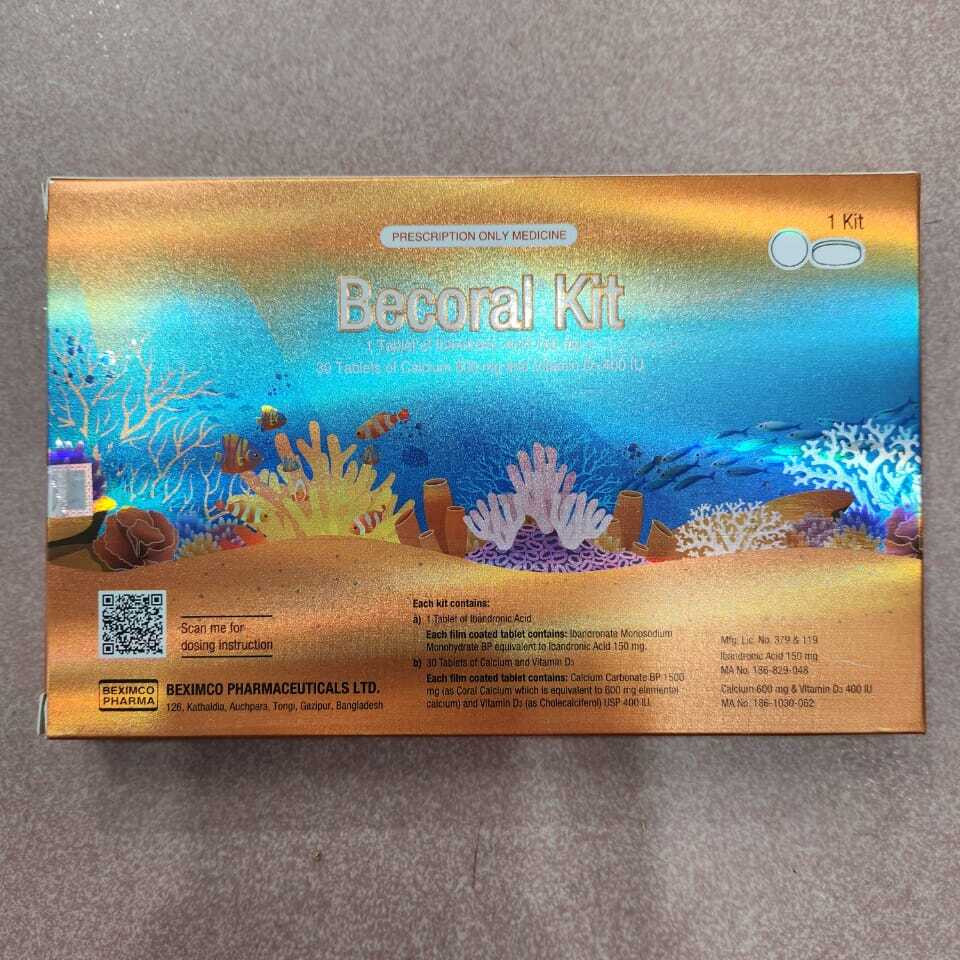 Tablet Becoral Kit 150mg+600mg+400iu (1&30 kit)
