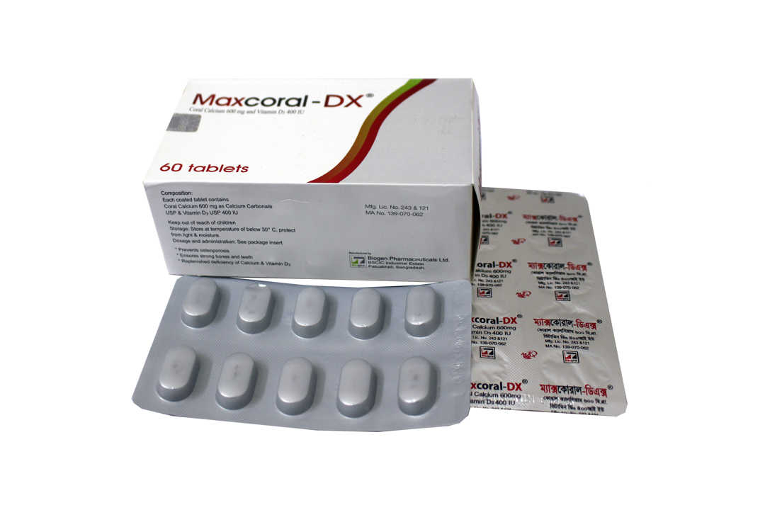 Tablet Maxcoral DX 600mg+400iu (30pcs)