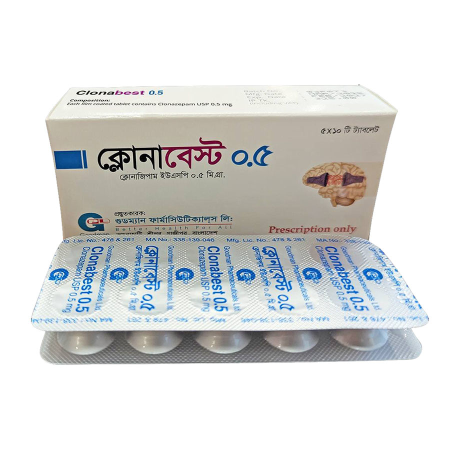 Tablet Clonabest 0.5mg (50pcs)