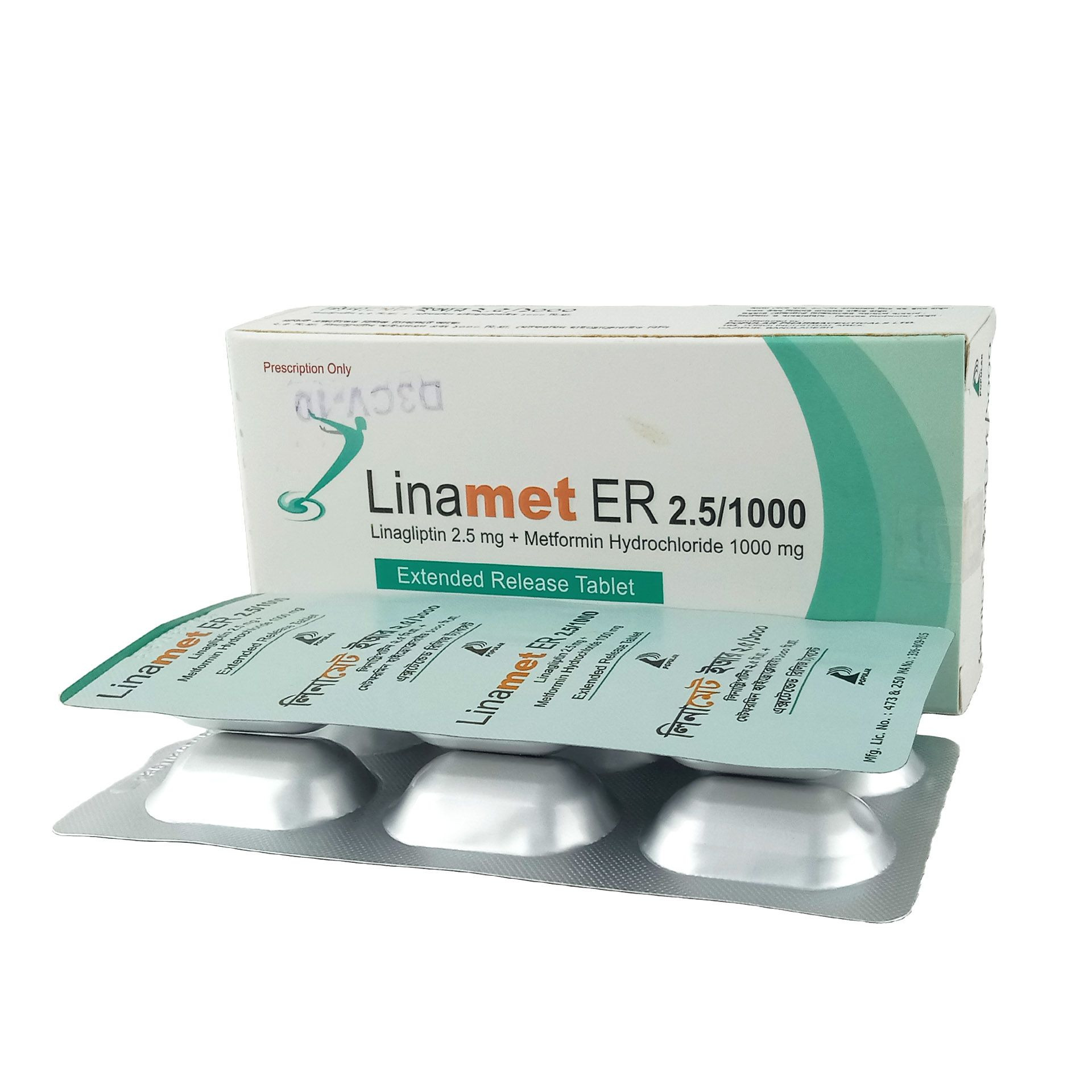Tablet Linamet ERb2.5/1000 mg (18pcs)