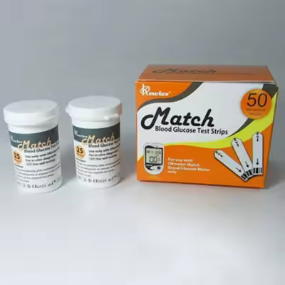 Match Blood Glucose Test Strips. (25x2 pcs Strips)